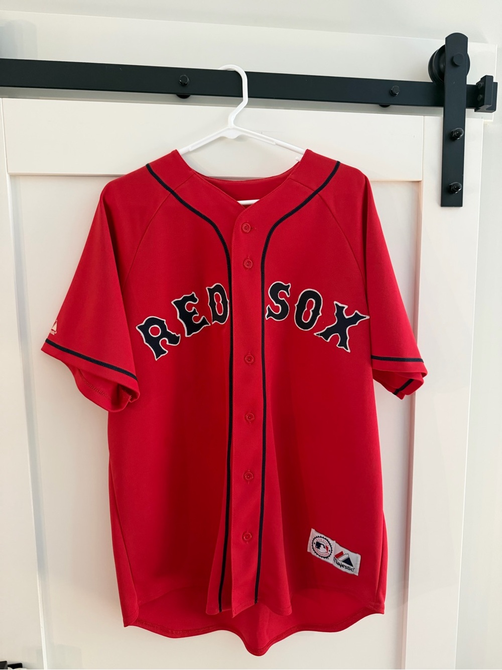 Majestic Red Boston 'RED SOX' Button-Front Jersey